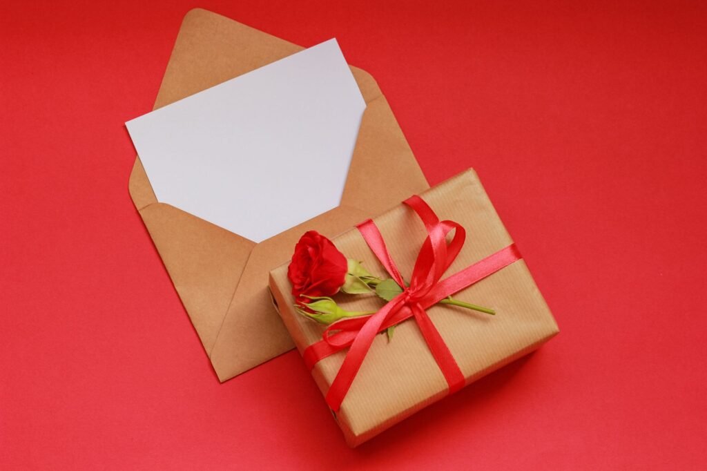 Gift box with a card, a reminder that kind words are a gift worth accepting