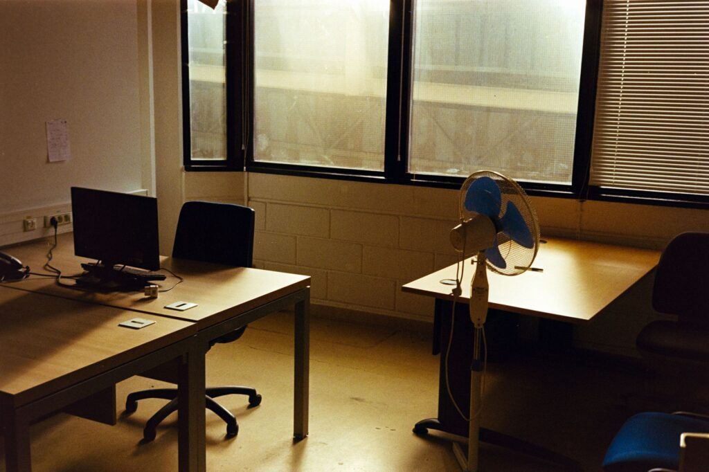 Quiet office desk in afternoon light, a time of day when mood changes for no reason are common