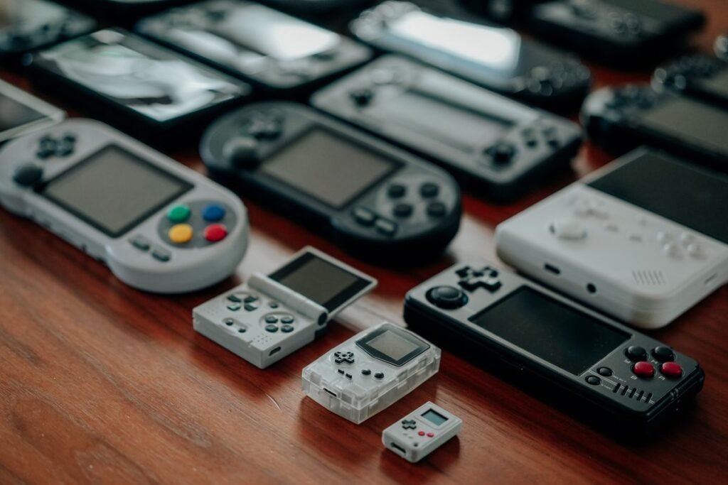 Classic handheld game console that stores old game save files with a battery