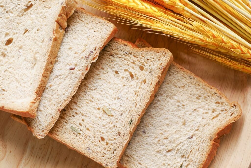 Whole-grain bread, one of the foods high in chromium, compared with refined white bread